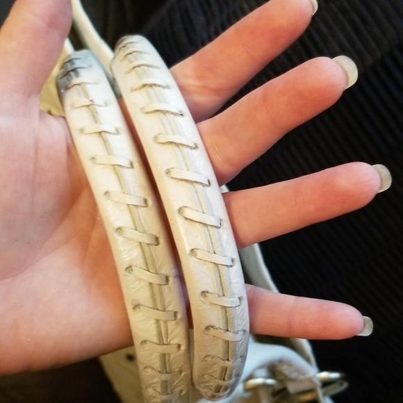 Via Spiga White Leather Bag with Gold Studs - Picture 4 of 9